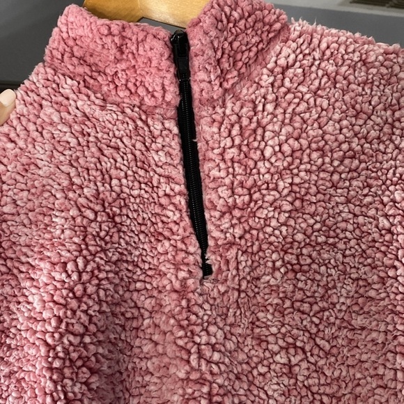 Urban Outfitters Pink Quarter Zip Collared Fuzzy Jacket - Picture 3 of 10